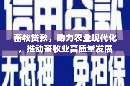 张北畜牧贷款，助力农业现代化，推动畜牧业高质量发展