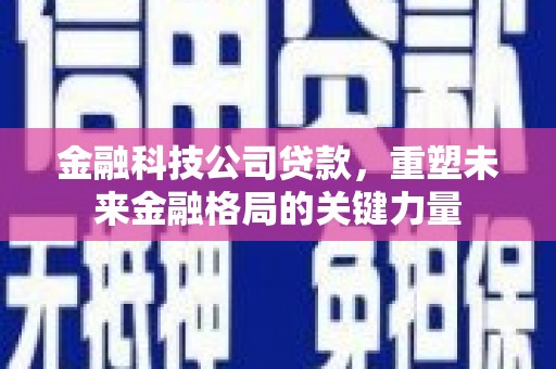 平果金融科技公司贷款，重塑未来金融格局的关键力量