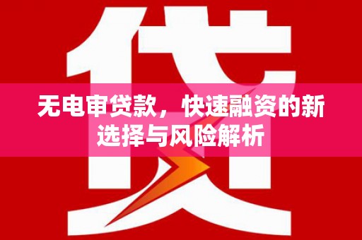南乐无电审贷款，快速融资的新选择与风险解析