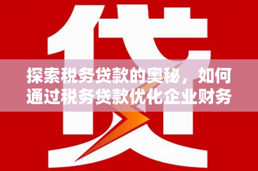 磐安探索税务贷款的奥秘，如何通过税务贷款优化企业财务