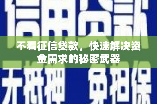 三亚不看征信贷款，快速解决资金需求的秘密武器