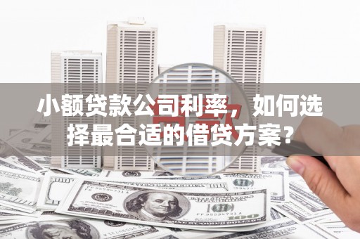 凌源小额贷款公司利率，如何选择最合适的借贷方案？