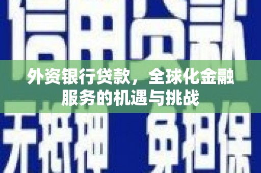当阳外资银行贷款，全球化金融服务的机遇与挑战